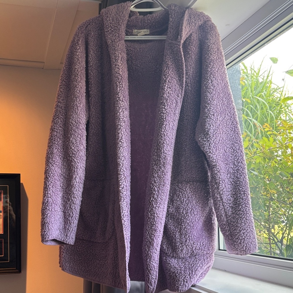 Cozy Purple Hooded Cardigan
